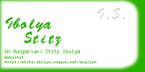 ibolya stitz business card